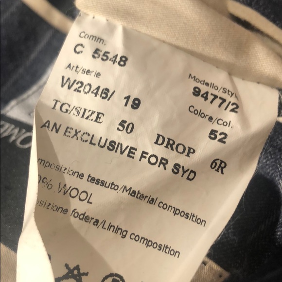 Italian blue/charcoal pin unconstructed wool clean - Picture 6 of 15